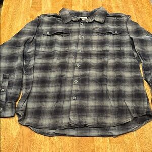 Columbia Men's Casual Plaid Shirt - Dark Blue and Gray